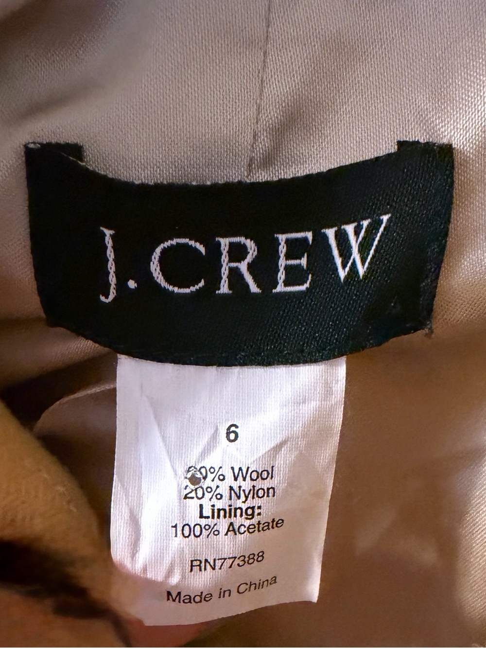 J Crew Bright Yellow Pea Coat, Wool Size 6 - Picture 8 of 9